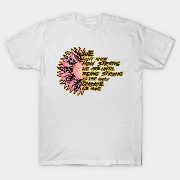 Breast Cancer Awareness Sunflower T-Shirt by WMKDesign